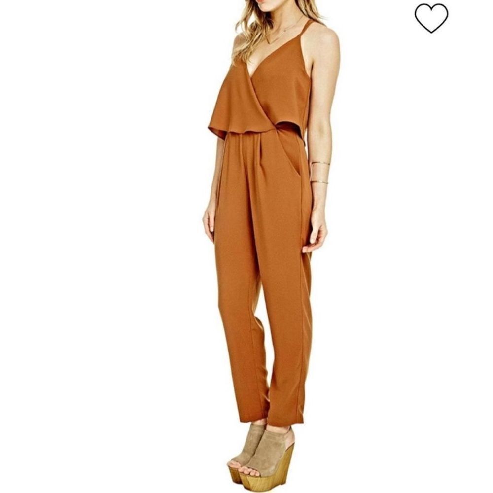 ASTR The Label Jenna Faux Wrap Jumpsuit Sienna Size XS